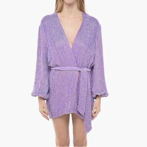 Retrofete -  Sequin/Metallic Gabrielle Lilac Robe Dress